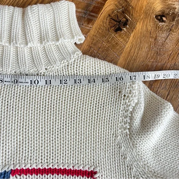 Denimist American Flag Sweater Cotton Chunky Knit Coastal Grandmother S - Picture 11 of 13